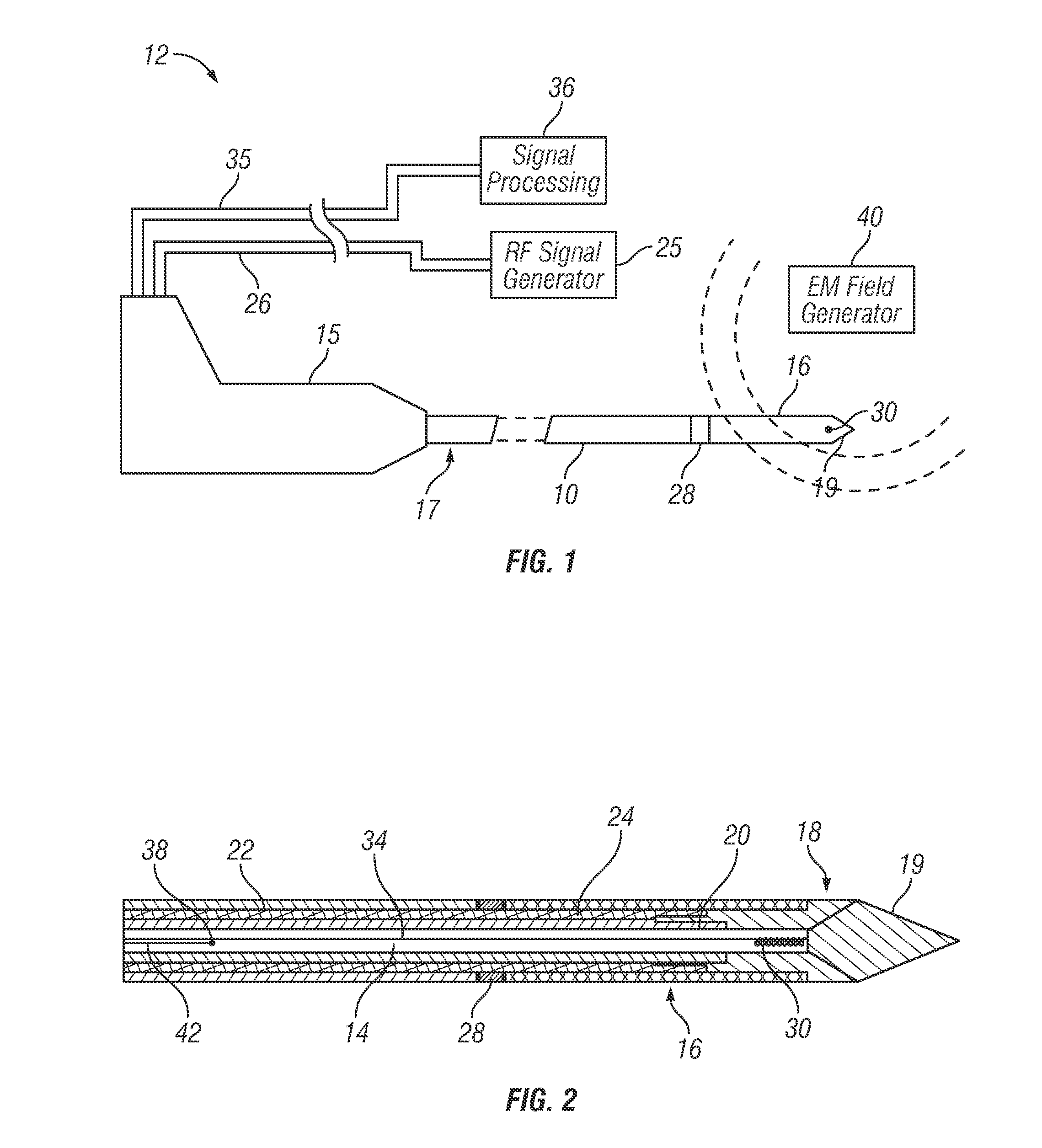 Radio frequency ablation system with tracking sensor