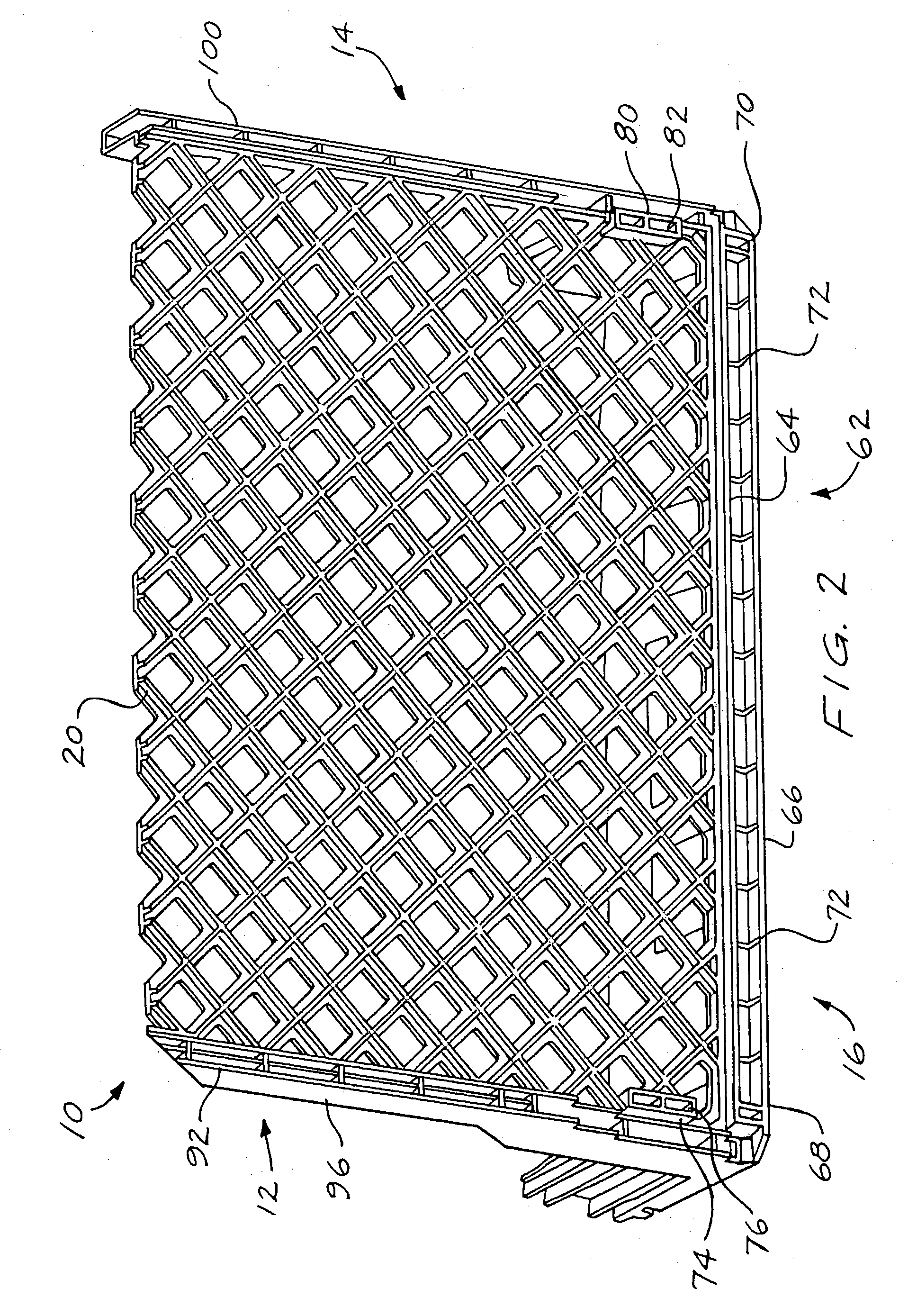 Stackable tray having prestressed sections