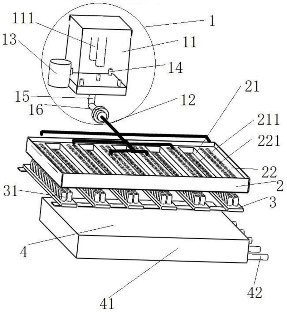 A preparation device for non-woven fabric with convex lines on the surface