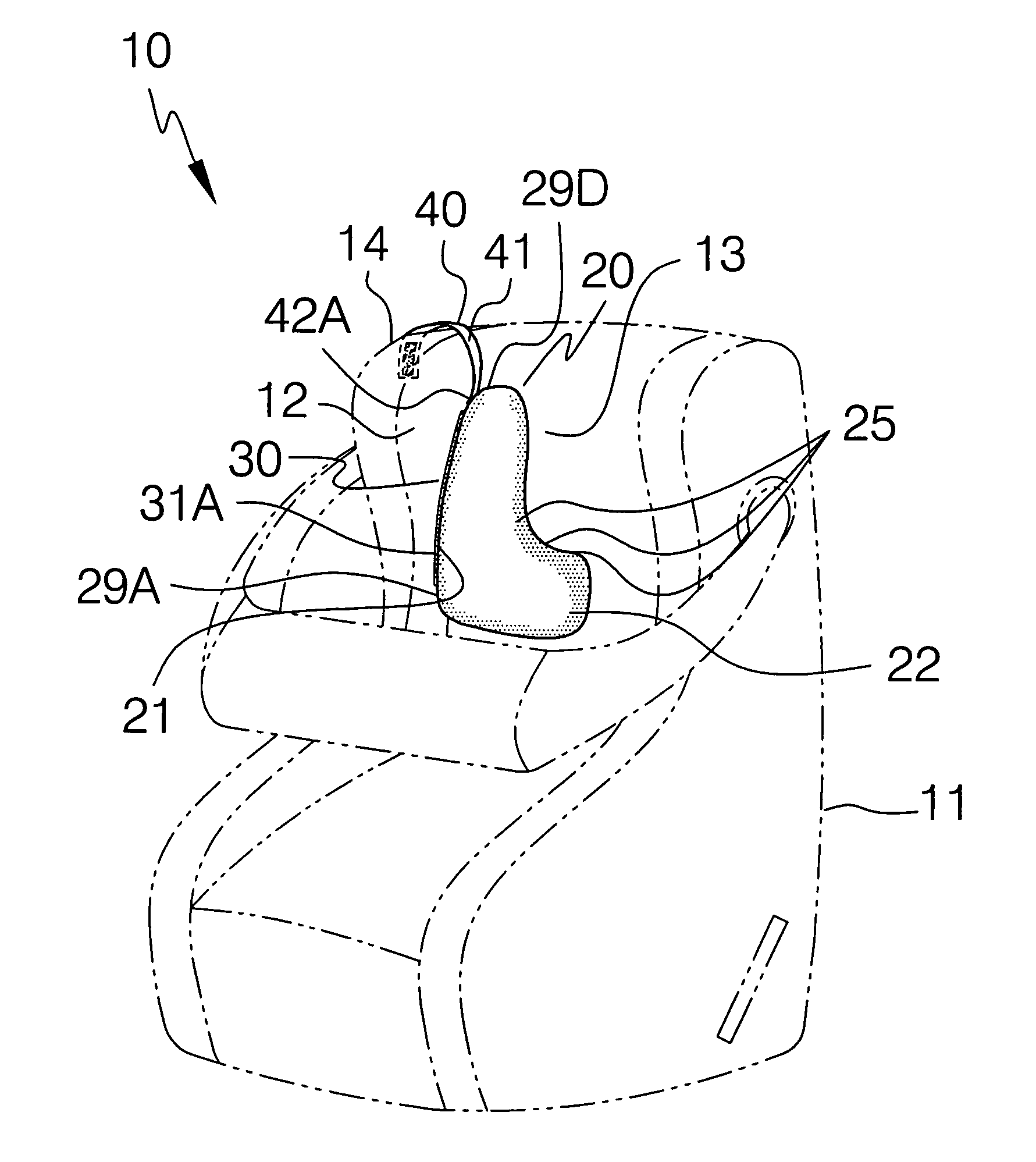 Reversible head rest for vehicle infant seats