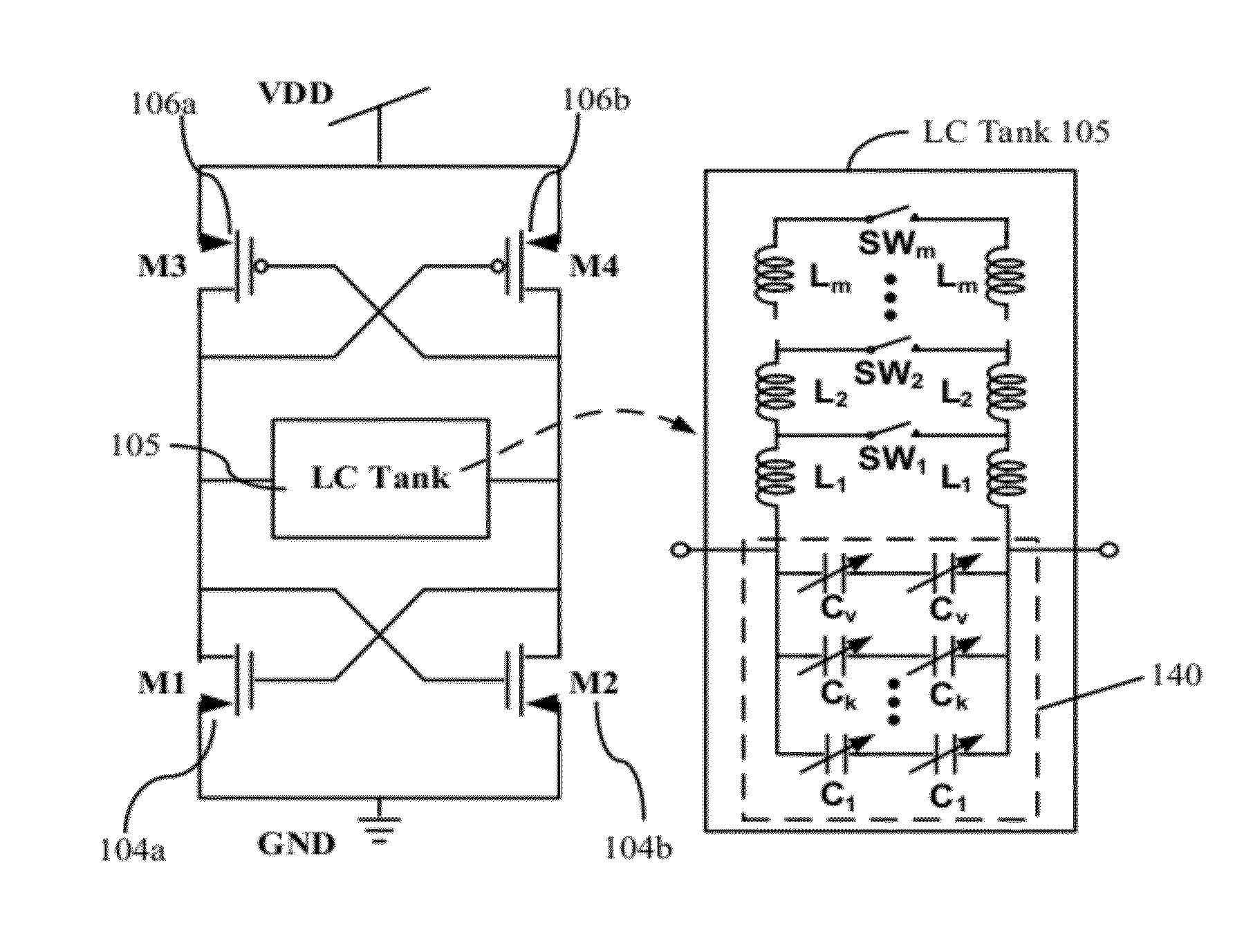 Systems and Methods for Wideband CMOS Voltage-Controlled Oscillators Using Reconfigurable Inductor Arrays