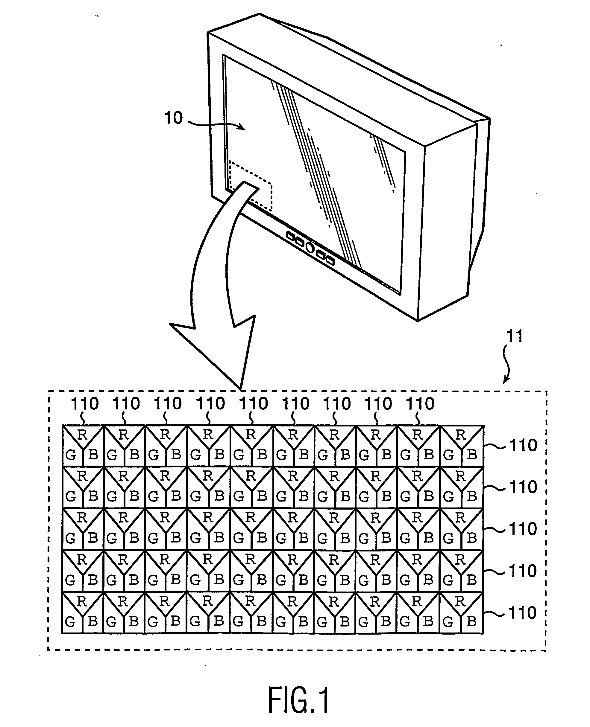 Active matrix display with variable duty cycle