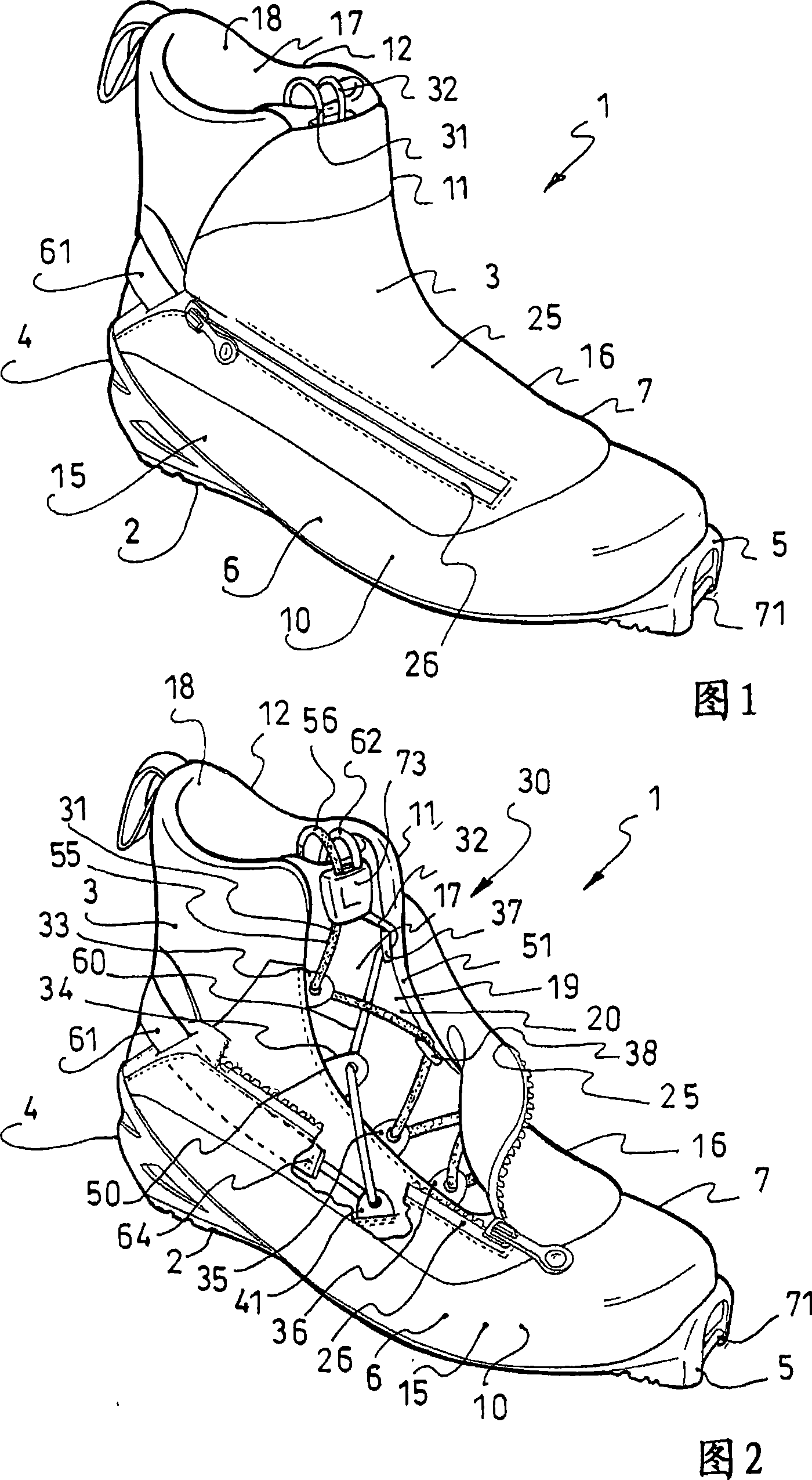 Boot with improved leg tightening