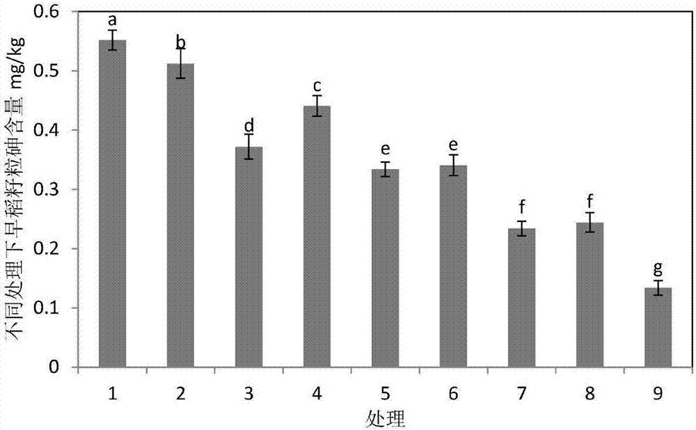 Agricultural and chemical regulation method capable of reducing arsenic absorption of rice