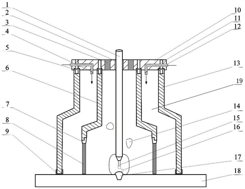 Protective device for liquid protection welding and using method thereof