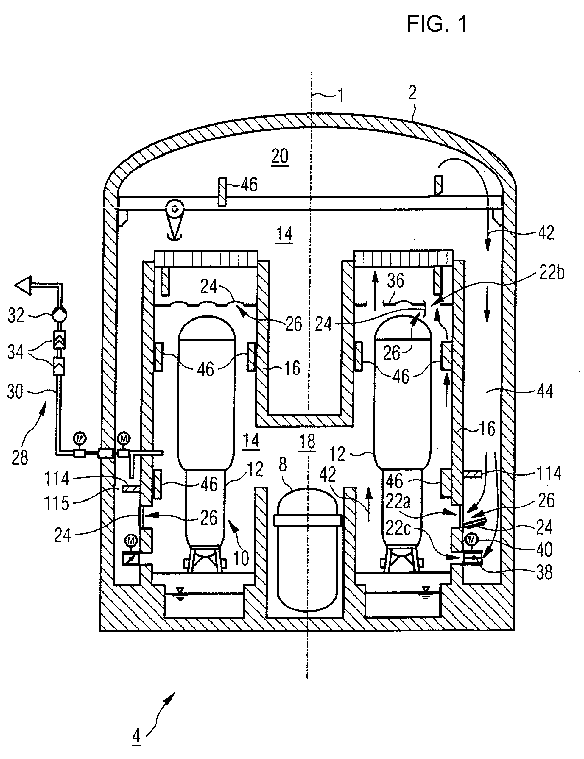 Nuclear engineering plant and closure apparatus for its containment