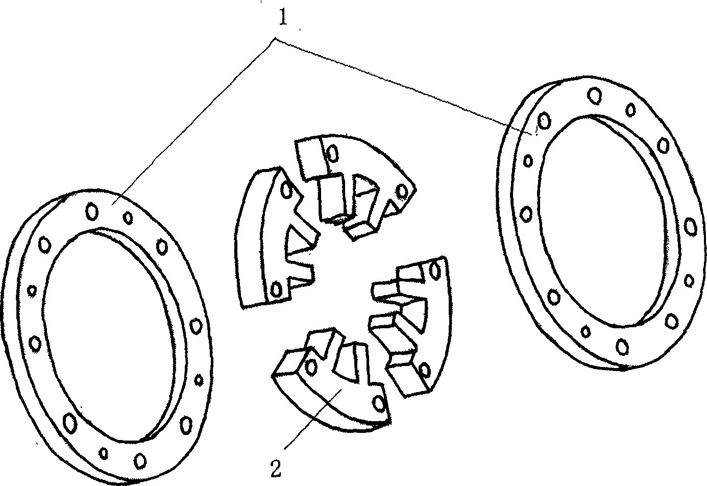 Magnetic suspension bearing differential transformer type displacement sensor