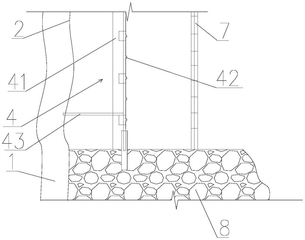 Mine vertical shaft composite shaft wall structure and construction method thereof