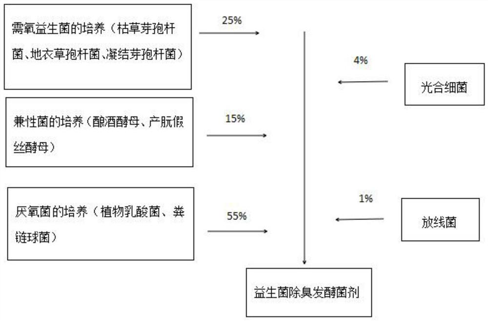 Novel mixed bacterium processing method for removing animal waste odor