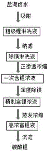 Method for preparing lithium carbonate through salt lake brine