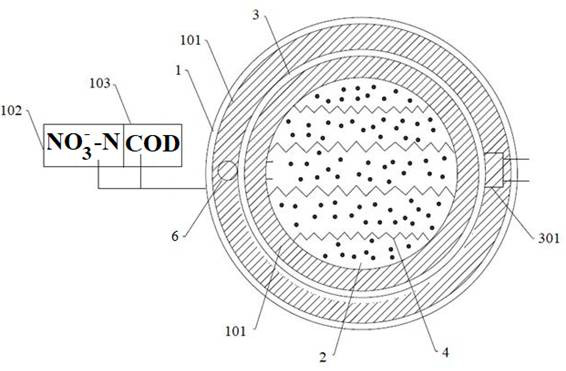 Sewage total nitrogen removal device and operation method thereof