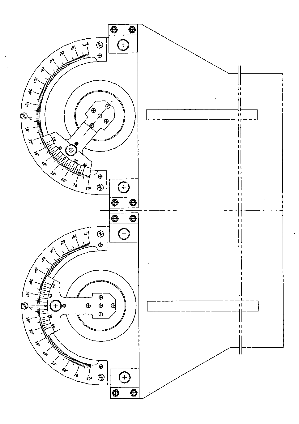 Rod displacement sensor angular measurement clamp