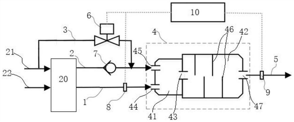 Fuel cell automobile tail gas mixing system and control method thereof