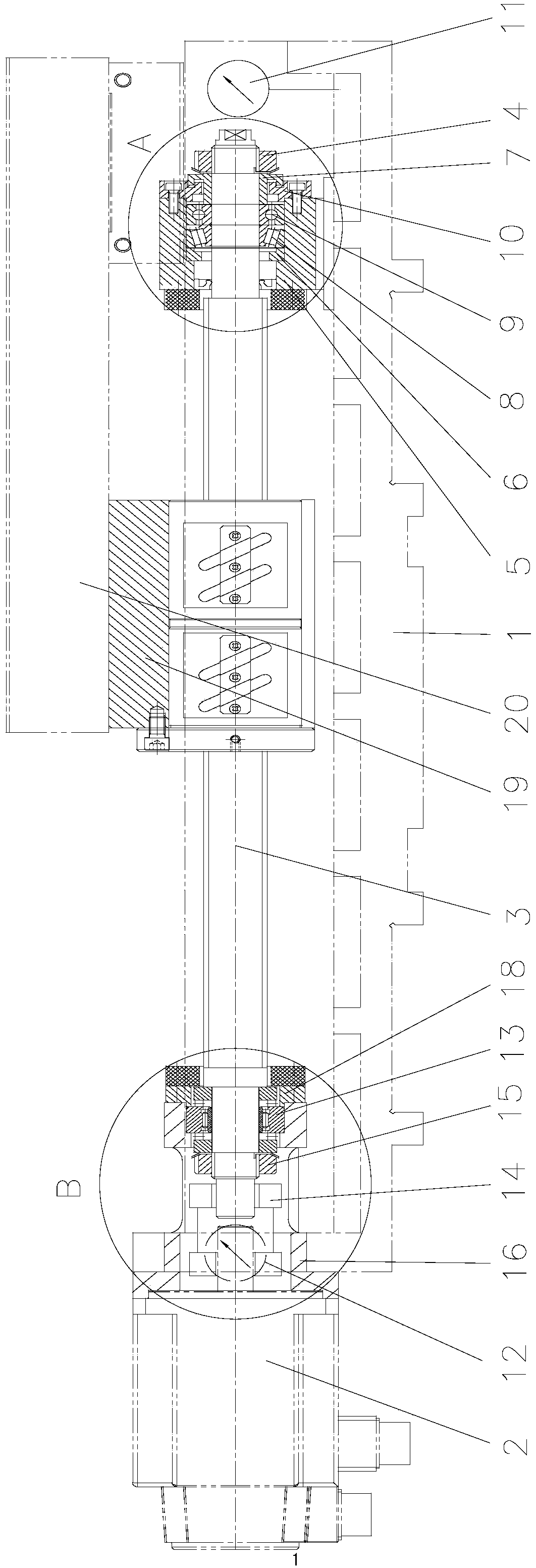 Pre-stretching structure and method of ball screw pair of CNC machine tools