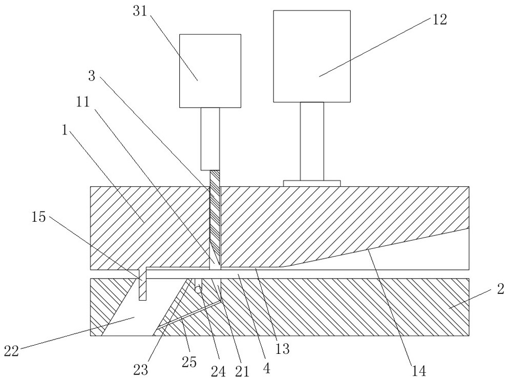 A bamboo mat bamboo slice angle cutting machine