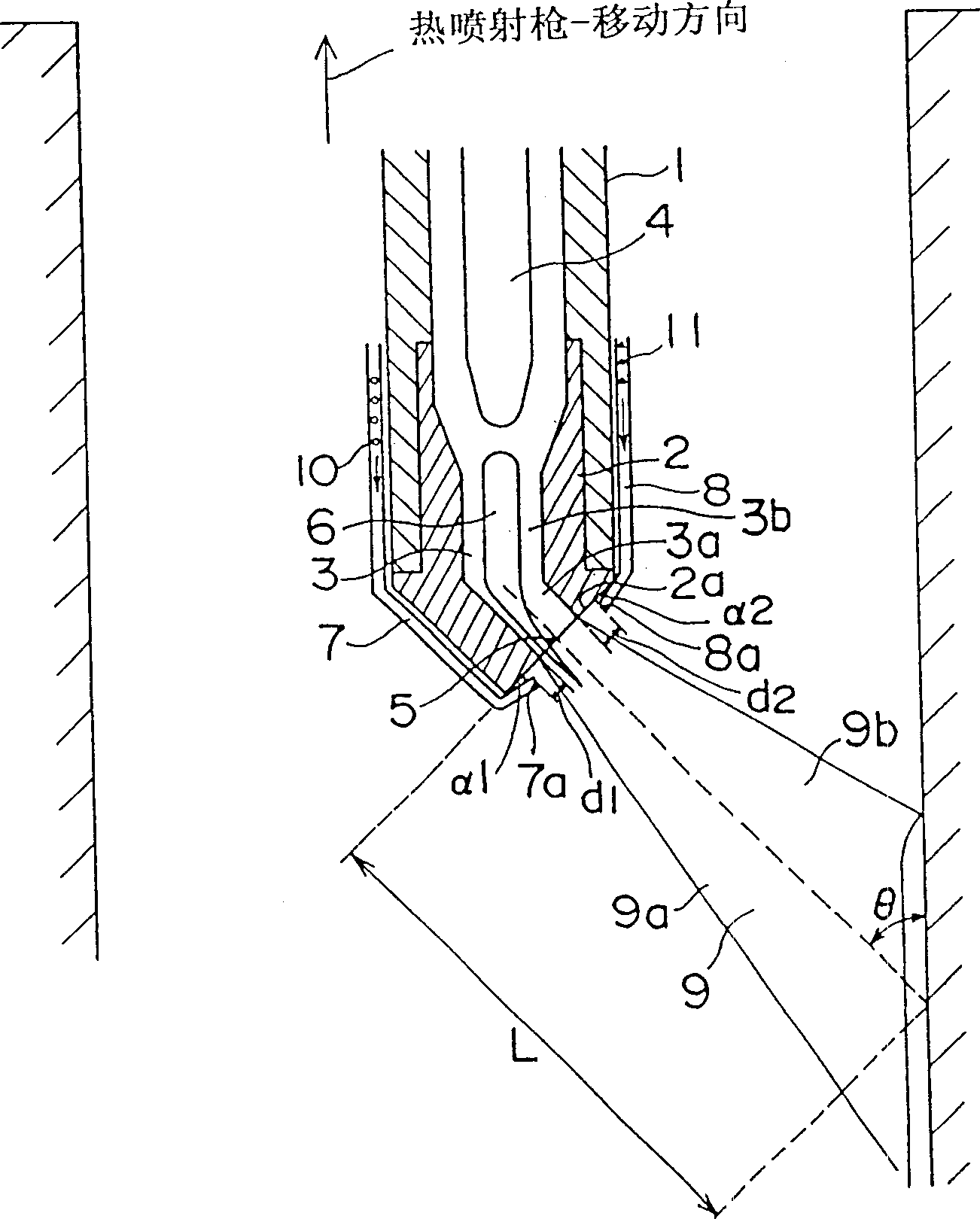 Mixed powder hot spraying method