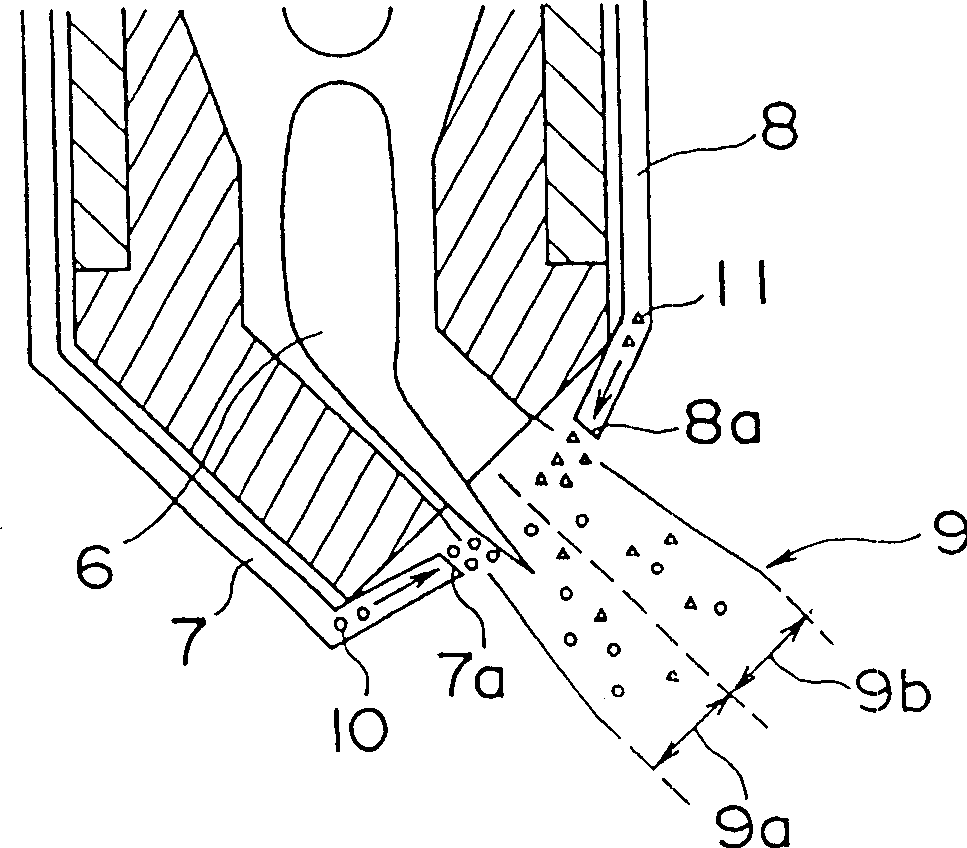 Mixed powder hot spraying method