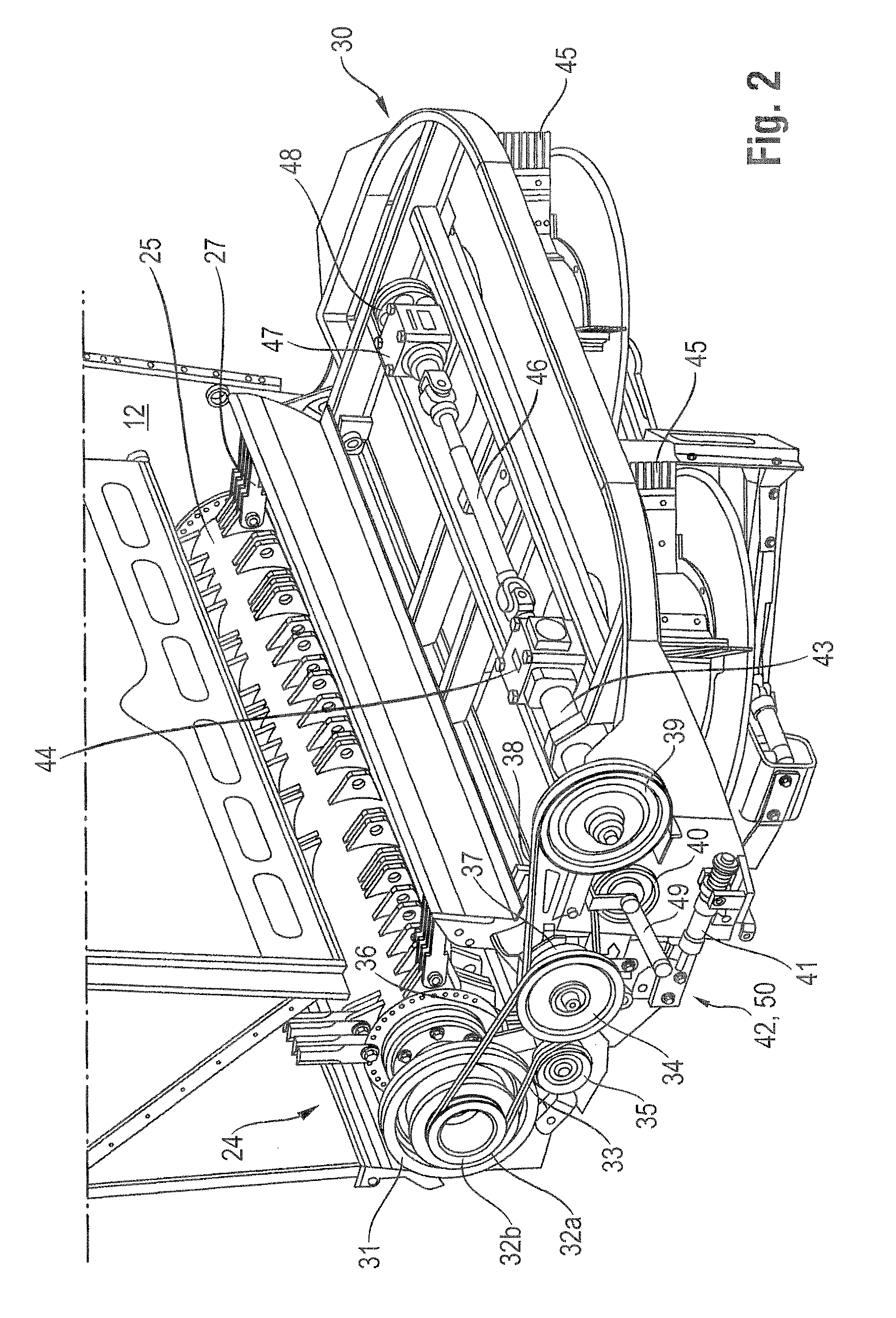 Combine harvester comprising a chopping mechanism