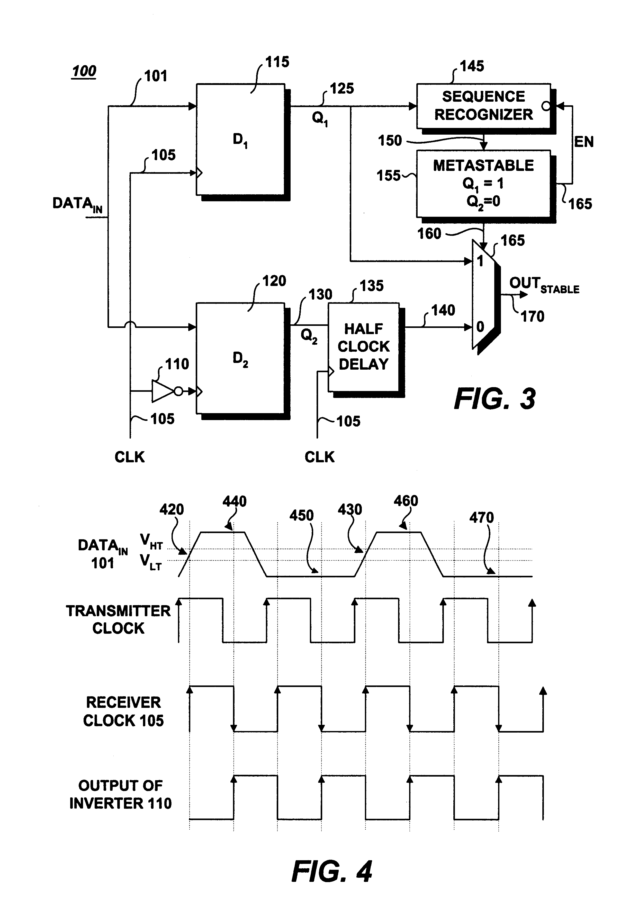 Method and device for synchronization of phase mismatch in communication systems employing a common clock period