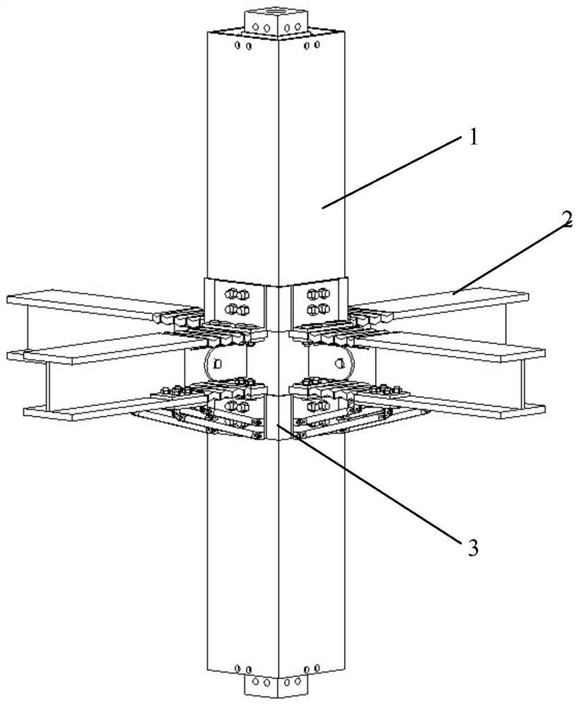 Bamboo joint type energy-dissipation concrete-filled steel tube joint and mounting method thereof