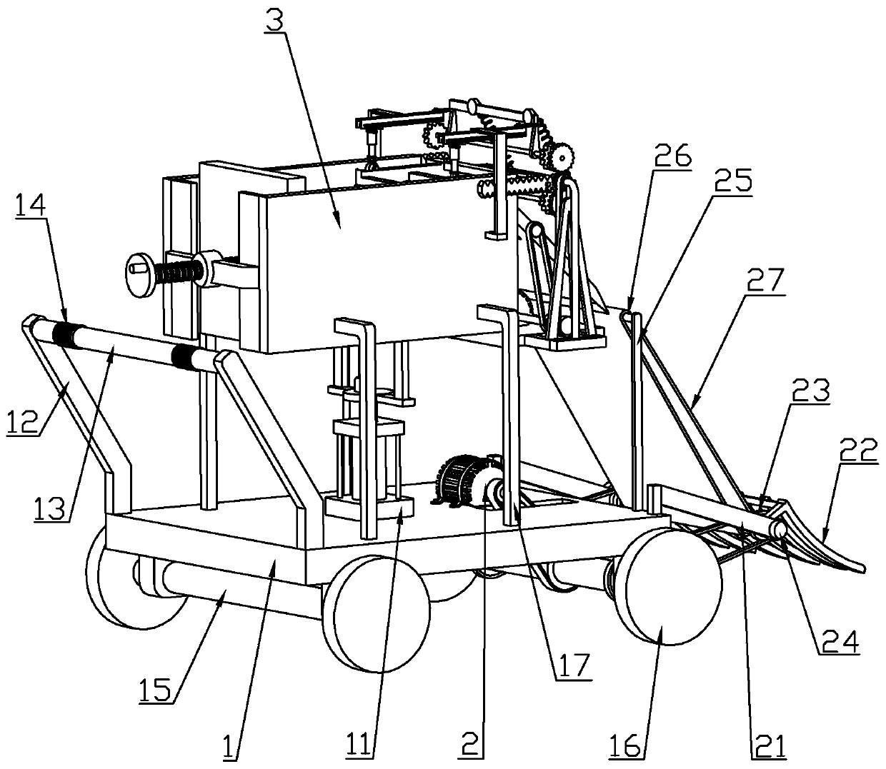 Urban garden square turf laying machine