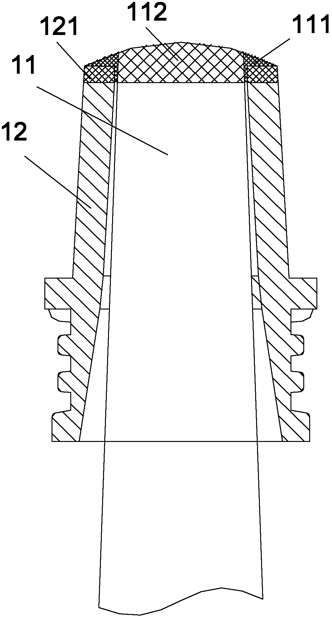 Polar post and lead bushing structure and fusion welding method as well as storage battery employing structure