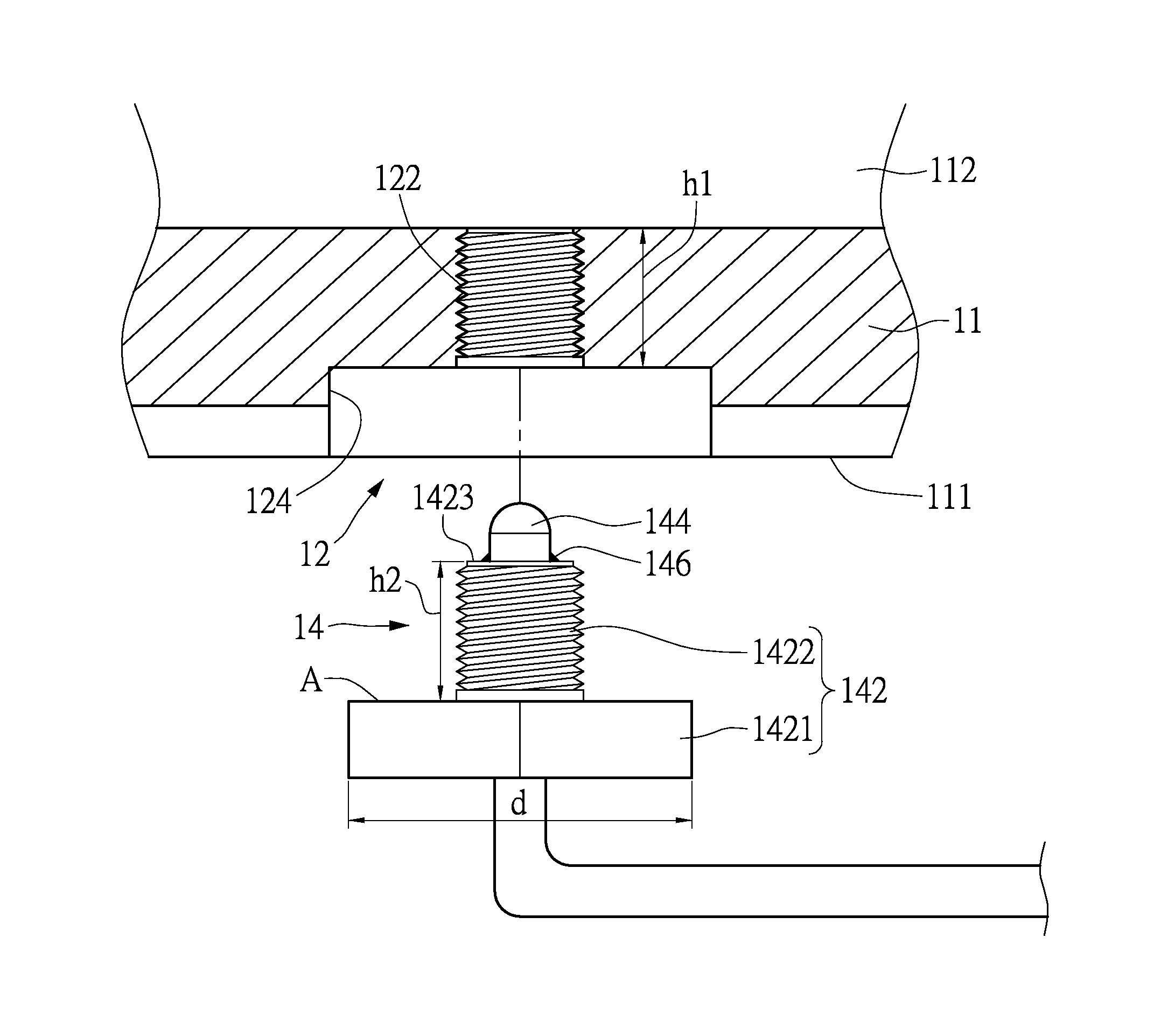 Temperature measurement component embedded hot runner nozzle structure