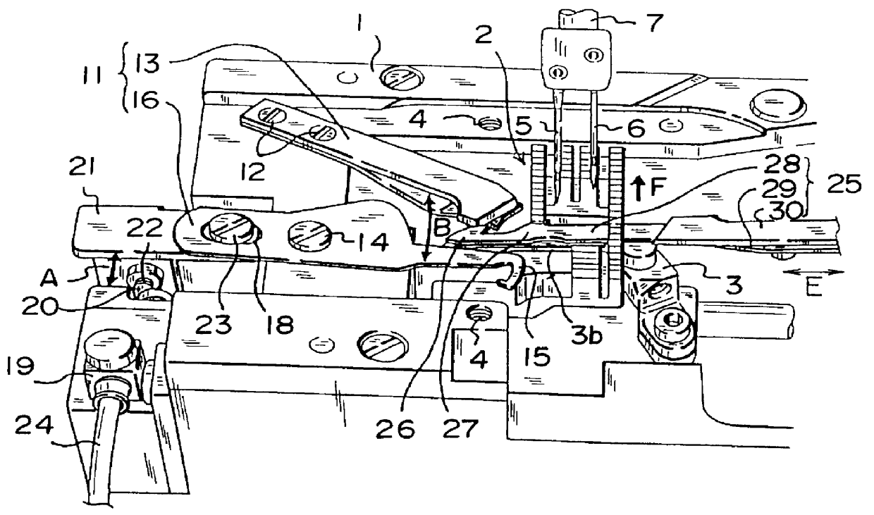 Method and apparatus for preventing a seam from raveling in double chain stitch sewing machine