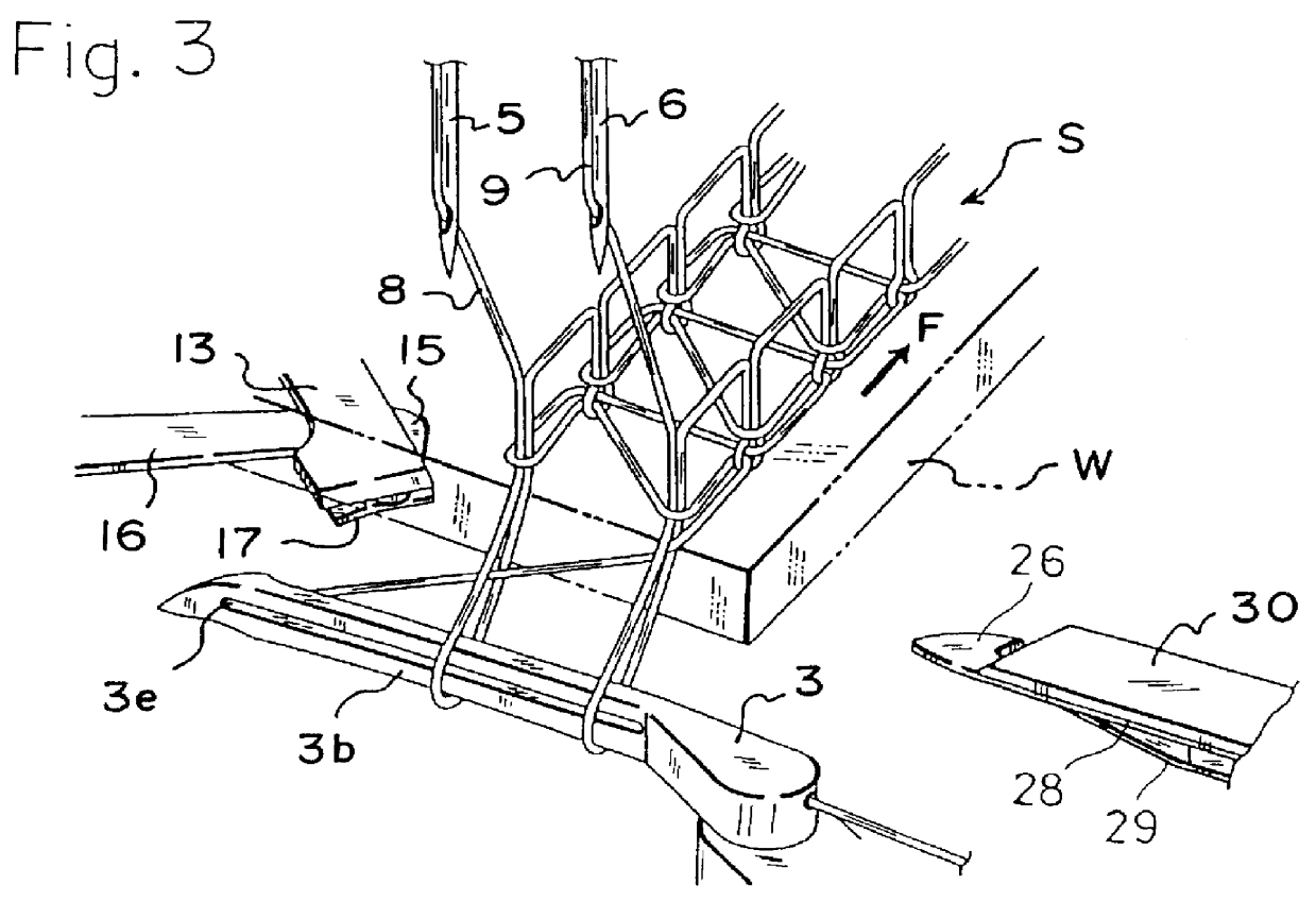 Method and apparatus for preventing a seam from raveling in double chain stitch sewing machine