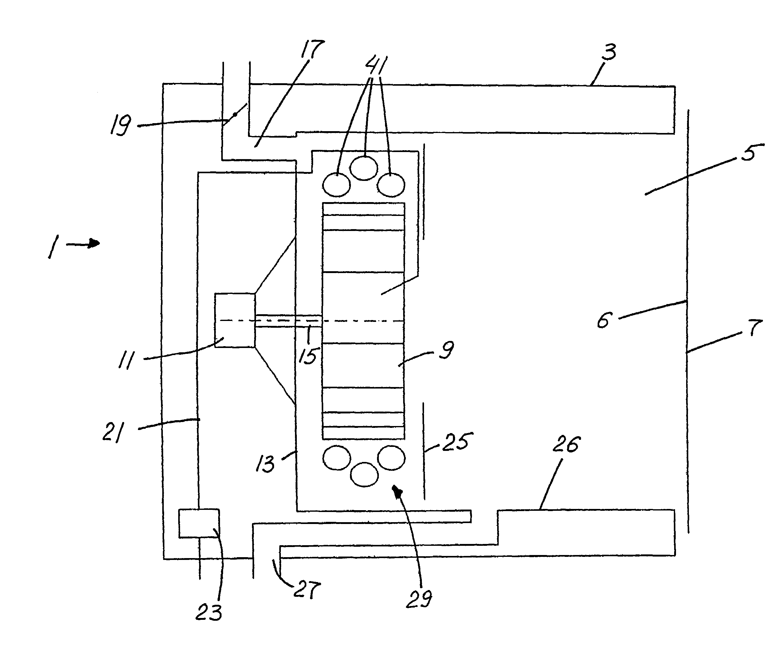 Apparatus for treating and preparing food by gas-fired heating and a heat exchange device for such an apparatus