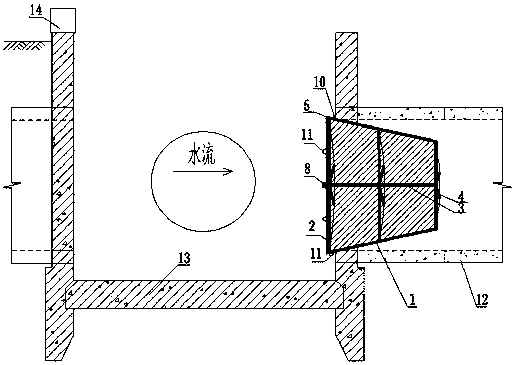 Temporary plugging gate and temporary plugging method of sewage pipeline