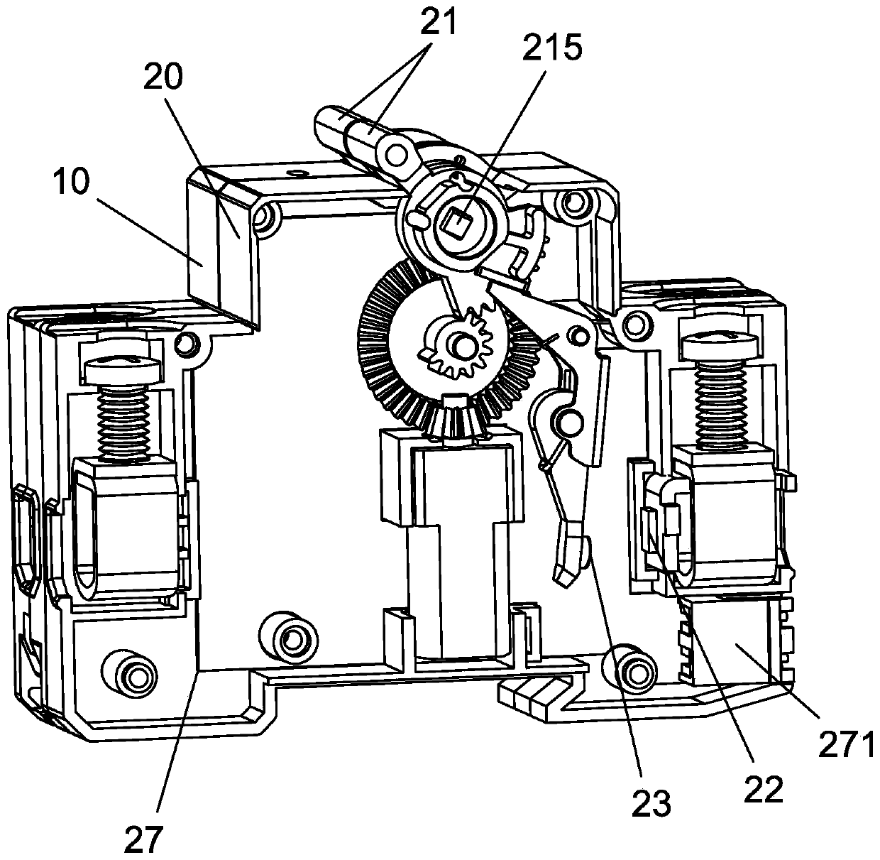 Electric energy meter external circuit breaker and N-pole arc-free breaking method thereof