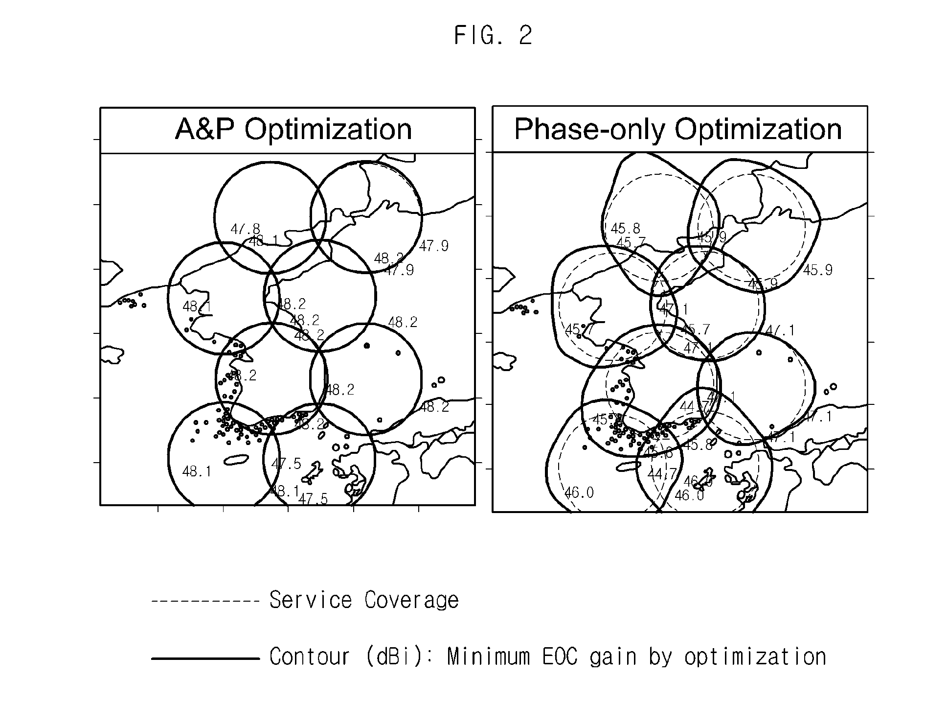 Multi-beam antenna system and method for controlling output power thereof