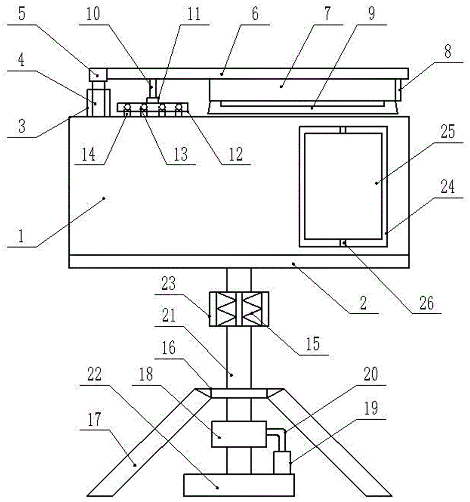 Mechanical telescopic bulletin board