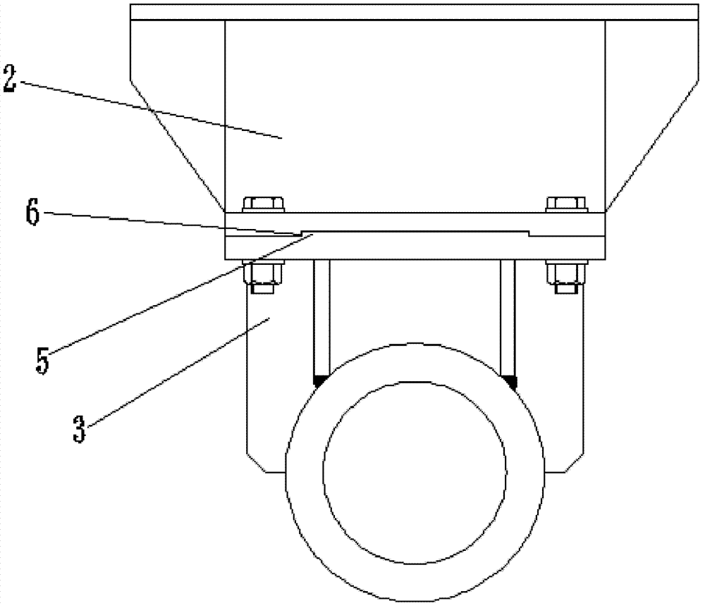 Connecting base structure of hydraulic cylinder of material rake of material taking machine