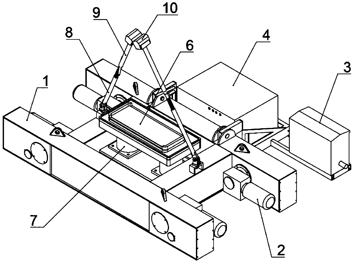 Electric double-platform T-beam transverse moving vehicle