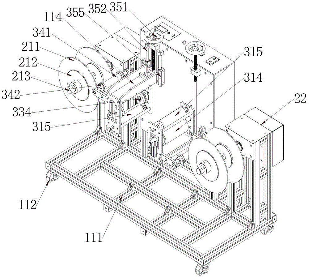 A roll material surface cleaning machine