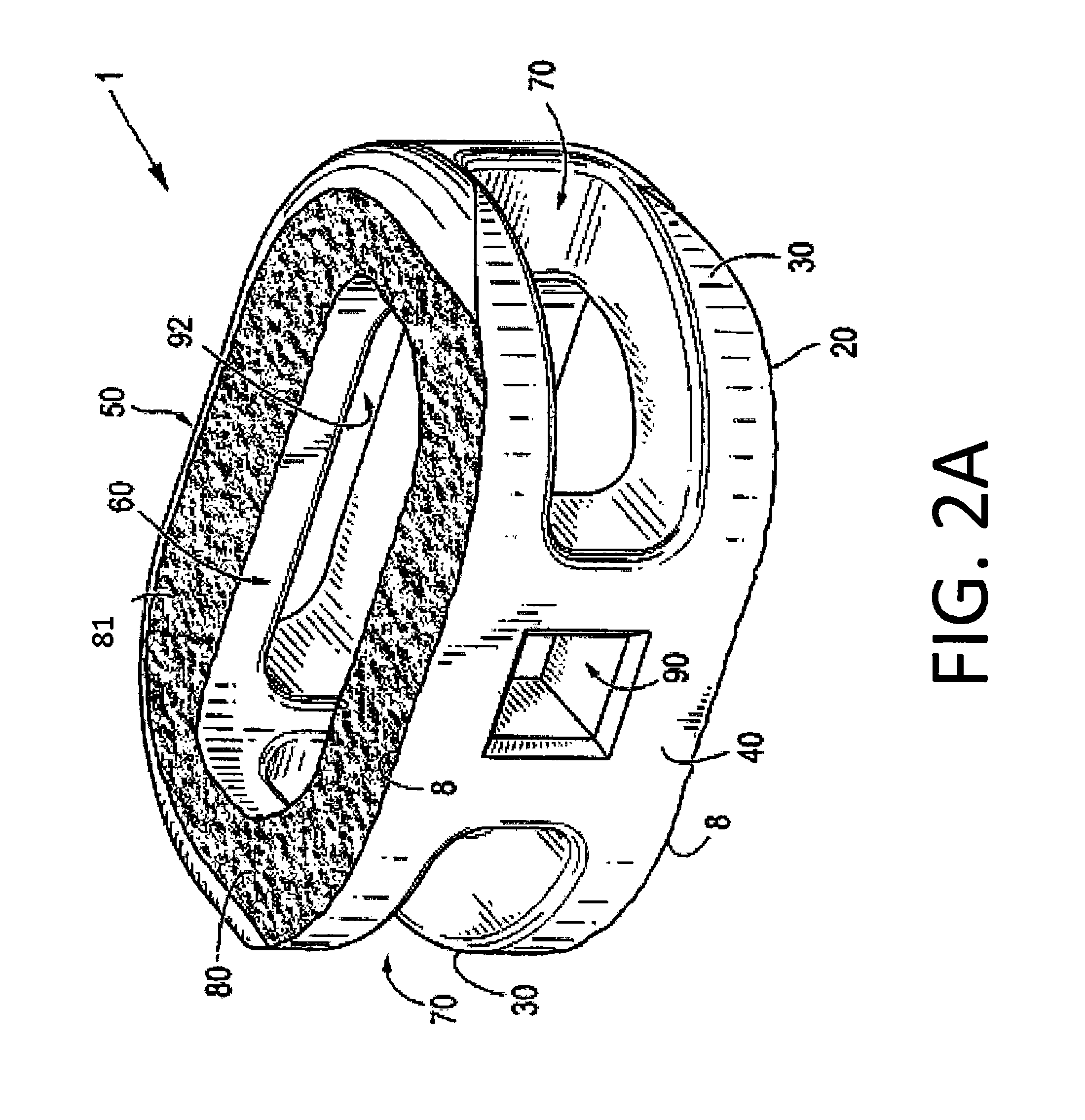 Composite implants having integration surfaces composed of a regular repeating pattern