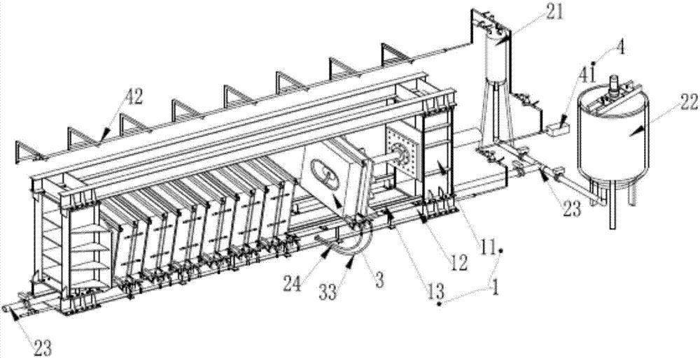 High-pressure grouting forming device for ceramic sanitary ware