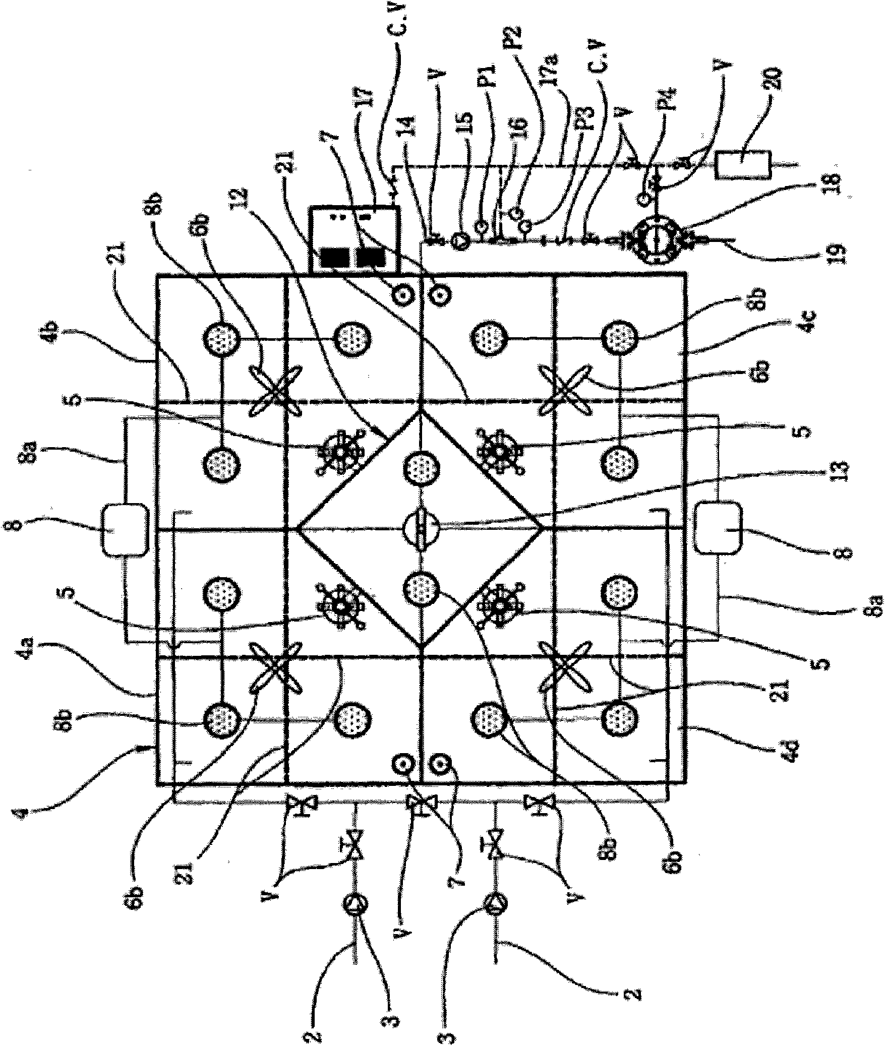 Multiple sewage and wastewater treatment device for ship