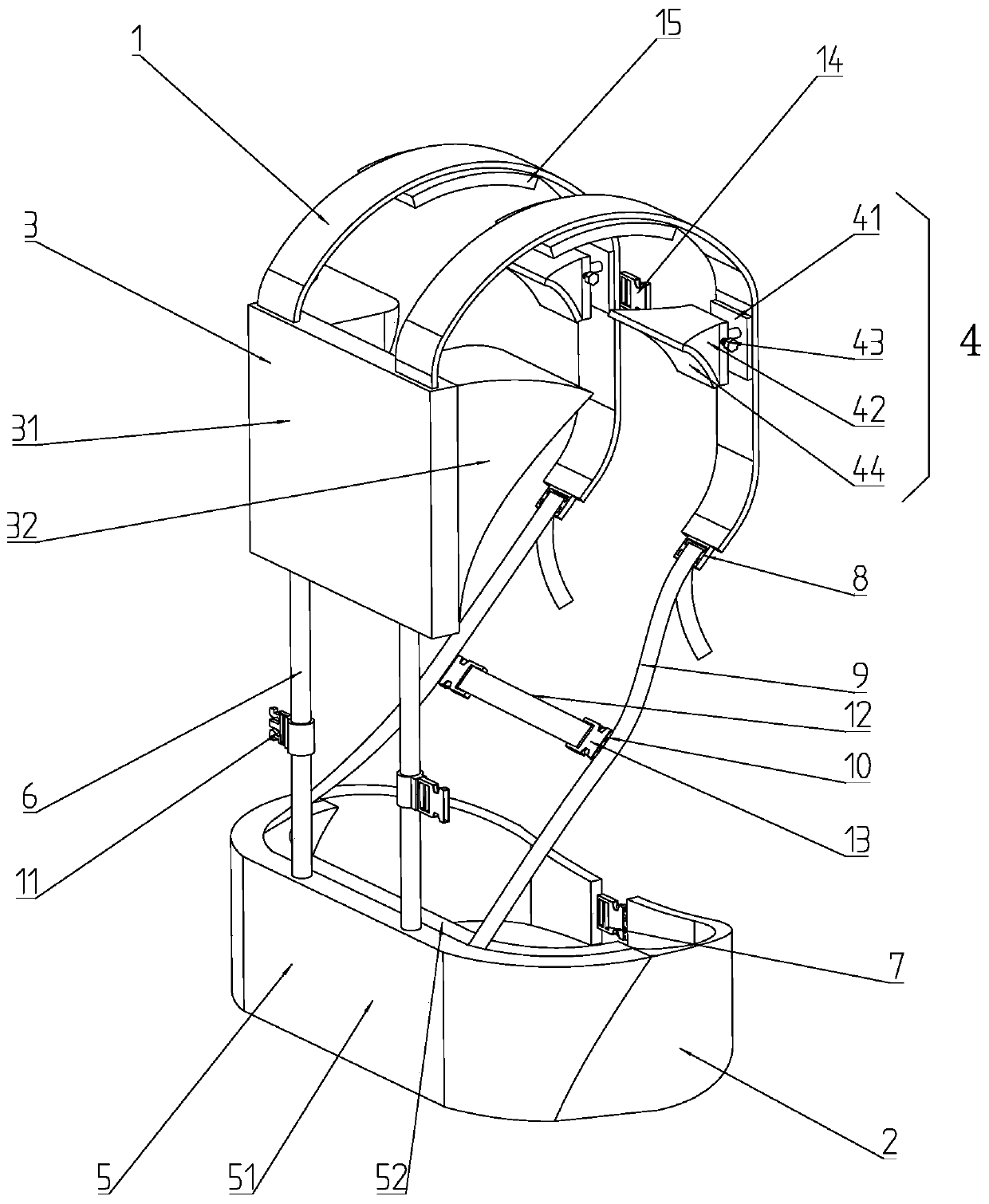 Inclined bearing structure