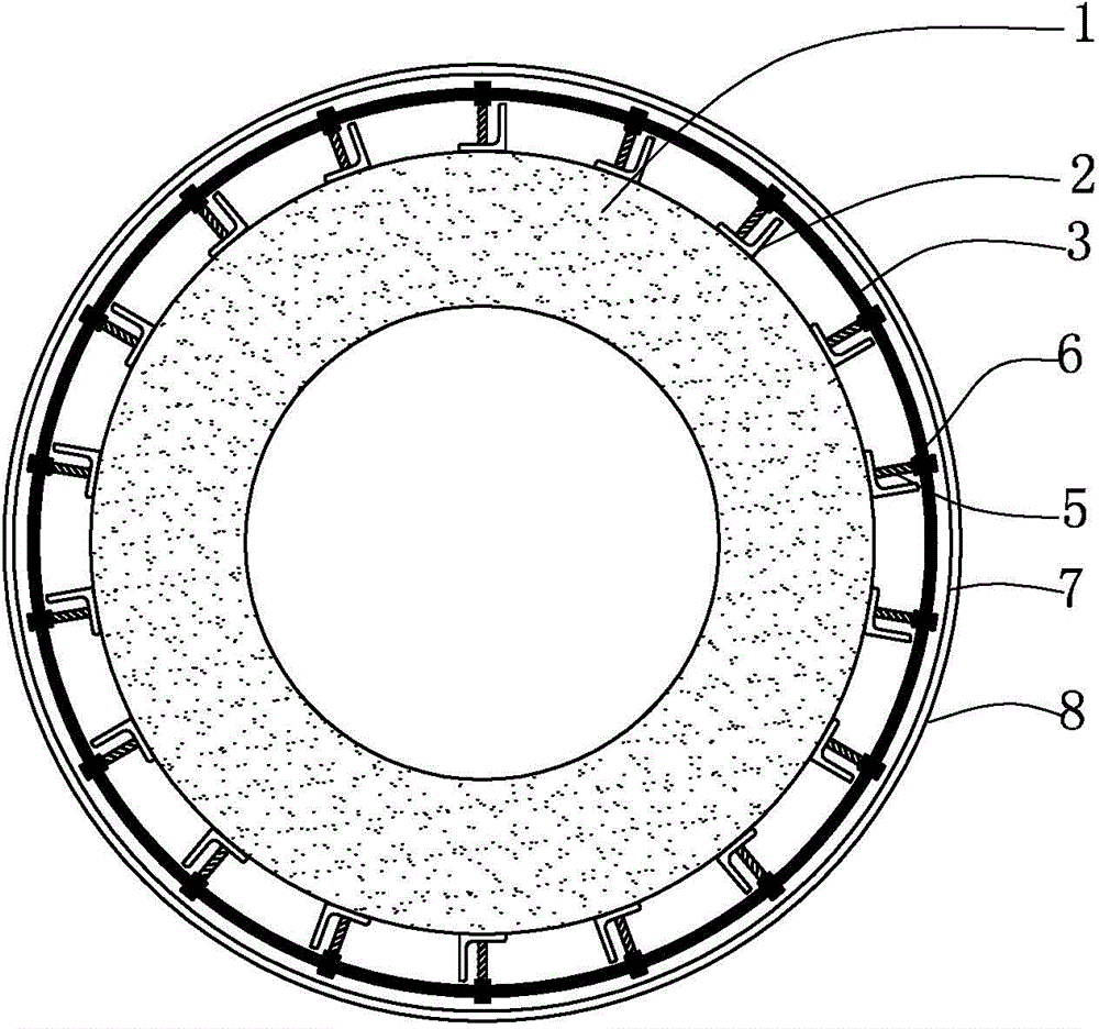 Multipoint fastening and reinforcing method for concrete silo structure