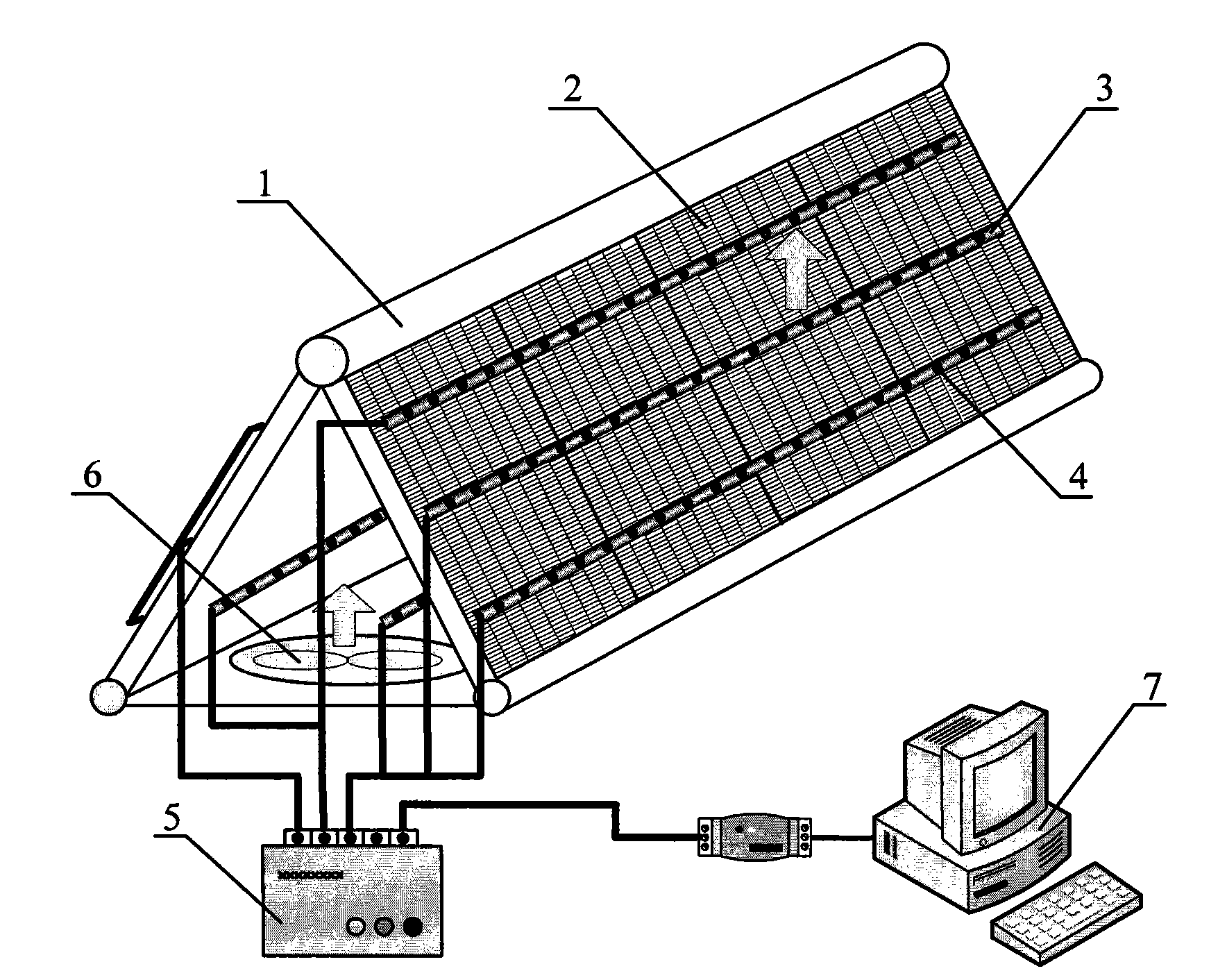 Measuring device for temperature field of air-cooled condenser of power plant