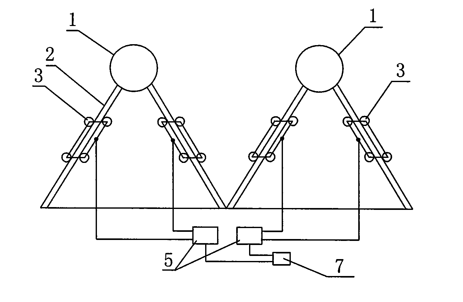 Measuring device for temperature field of air-cooled condenser of power plant