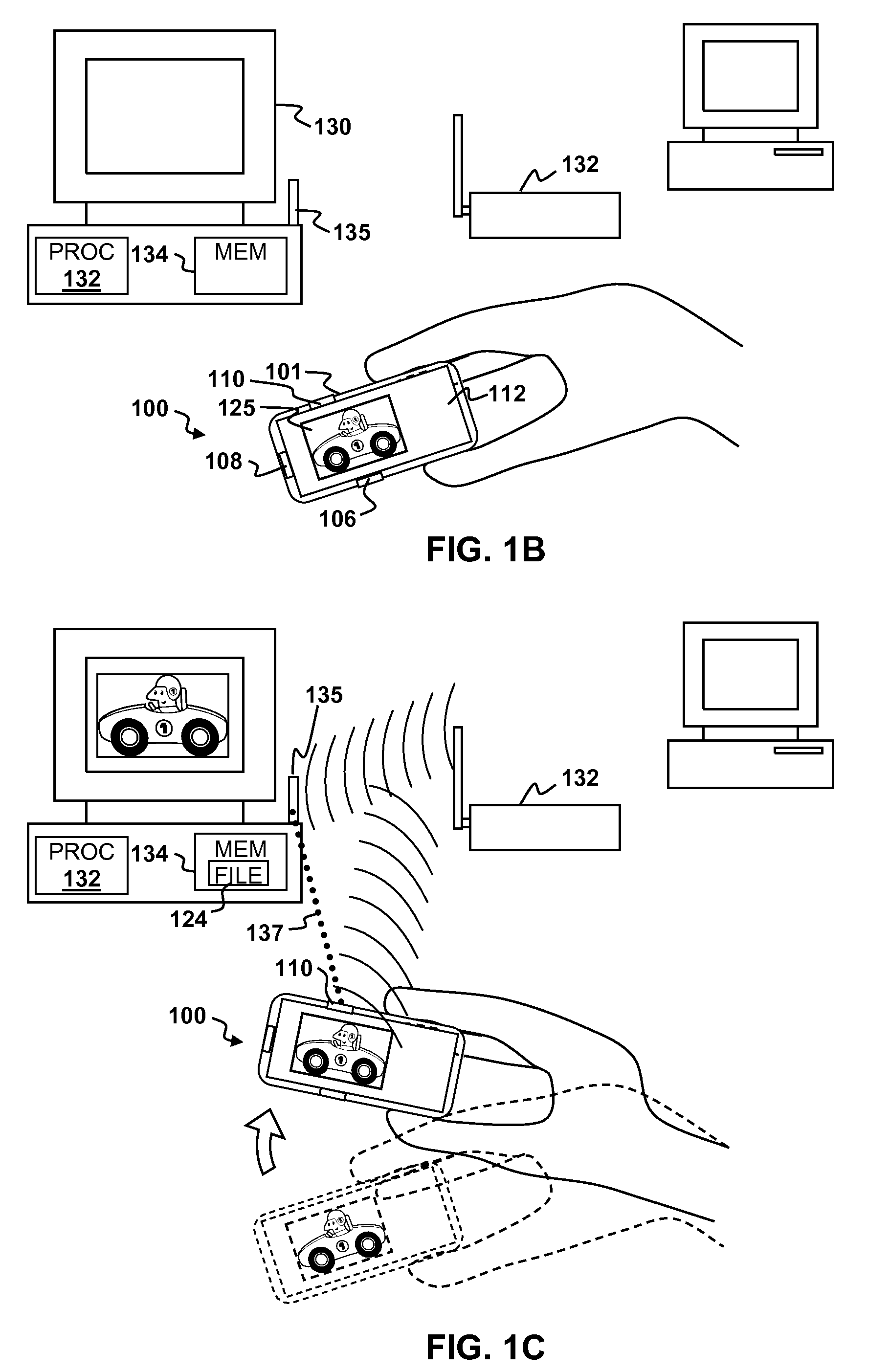 Data transfer using hand-held device