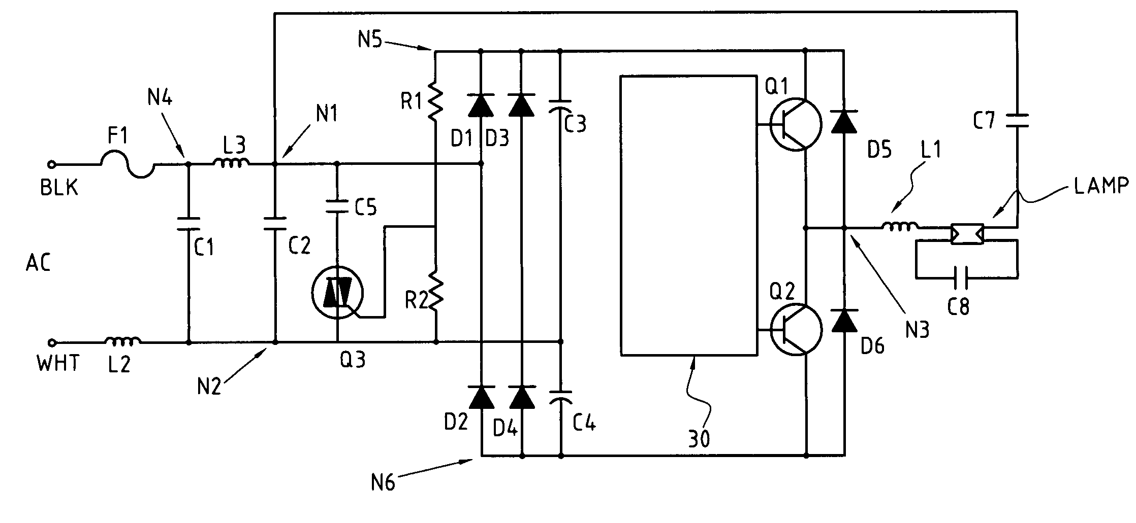 Power feedback power factor correction high frequency inverter