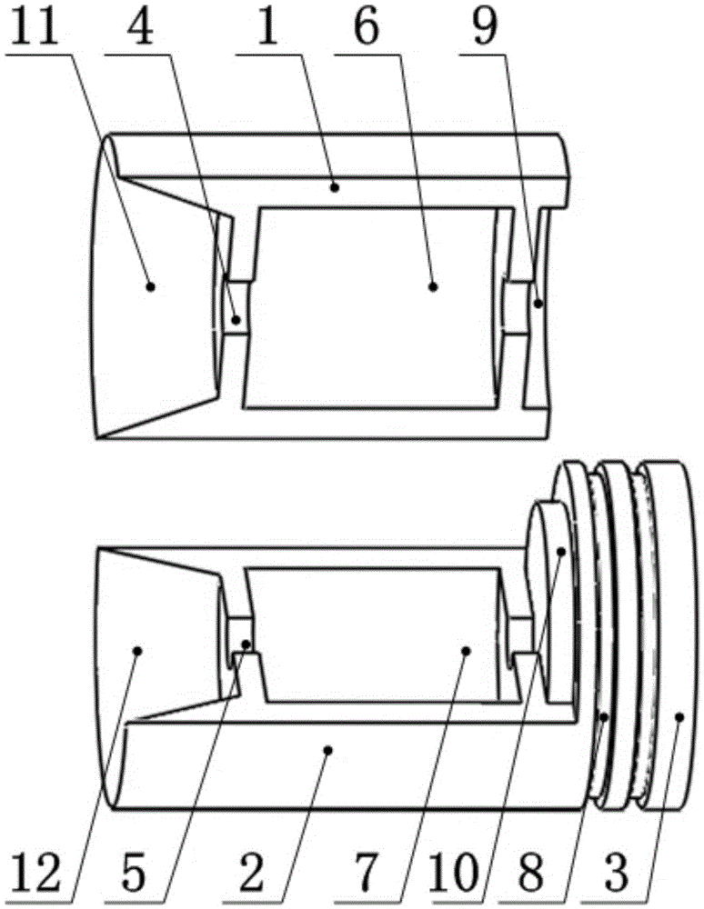 A kind of light gas cannon aerodynamic separation bullet holder