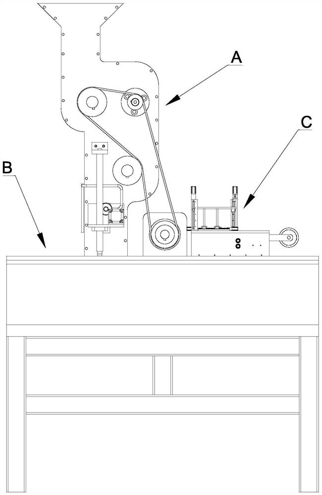 A feeding device for a straw weaving machine