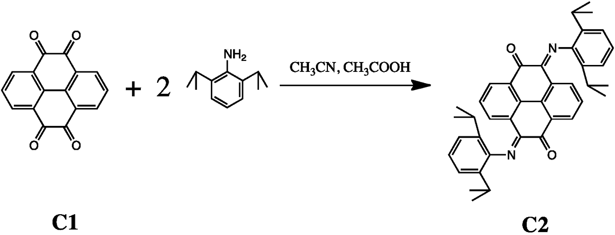 Dicaryon pyrene (alpha-diimine) nickel olefin catalyst and preparation method and application thereof