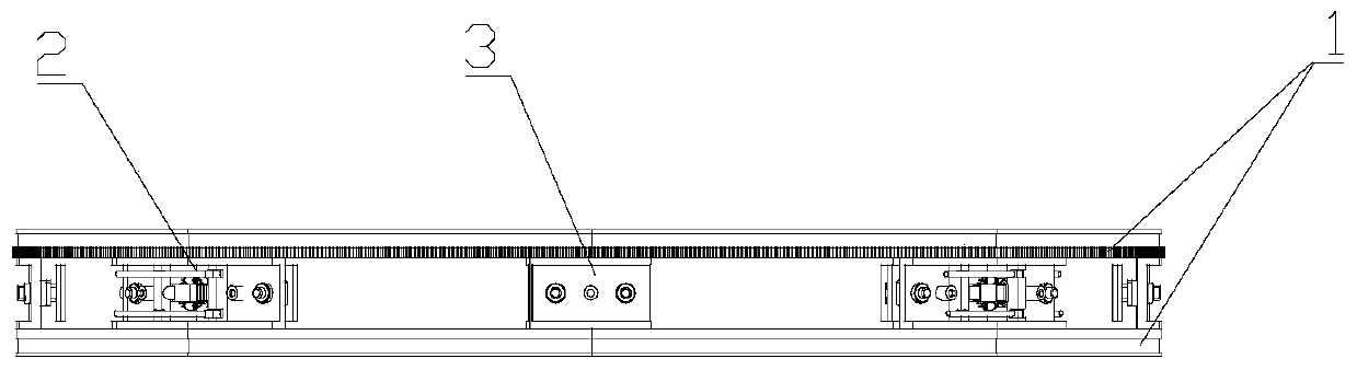 Splicing tooth ring rail and levelness and coaxiality position decoupling adjustment method thereof